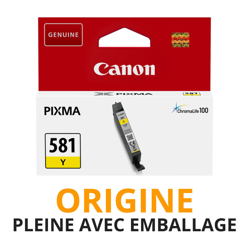 Cash Cartouche rachète vos cartouches CANON 581 Jaune - Origine PLEINE AVEC EMBALLAGE aux meilleurs prix !