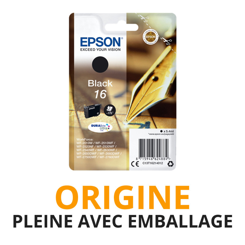 Cash Cartouche rachète vos cartouches EPSON 16 Noir - Origine PLEINE AVEC EMBALLAGE aux meilleurs prix !