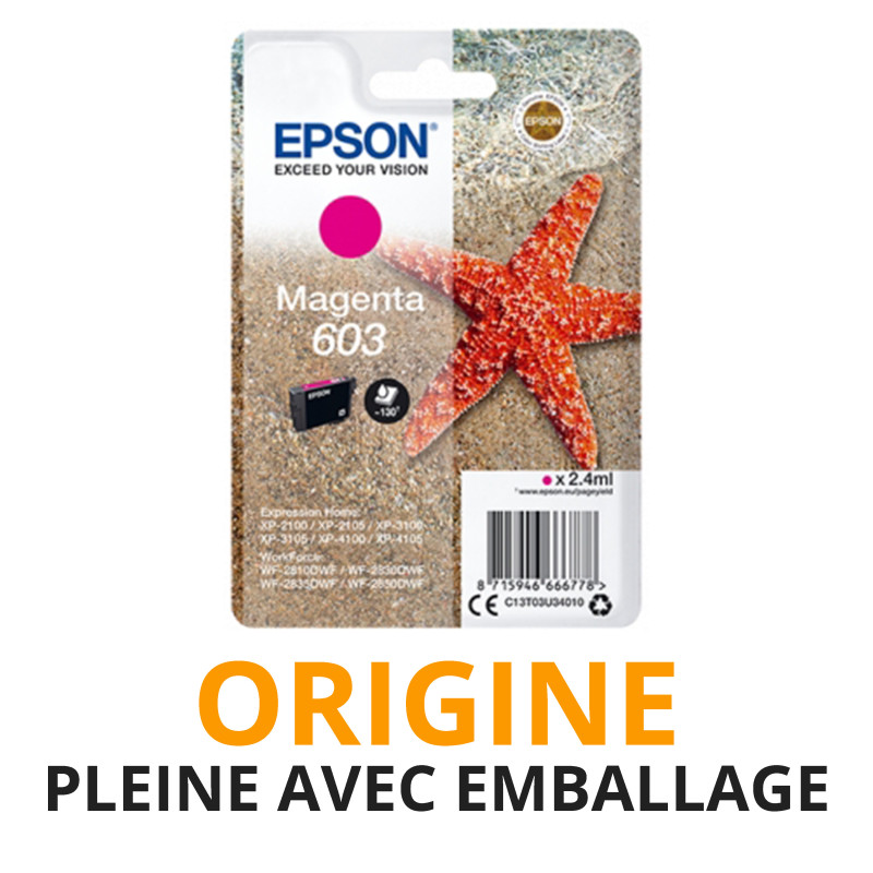 Cash Cartouche rachète vos cartouches EPSON 603 Magenta - Origine PLEINE AVEC EMBALLAGE aux meilleurs prix !